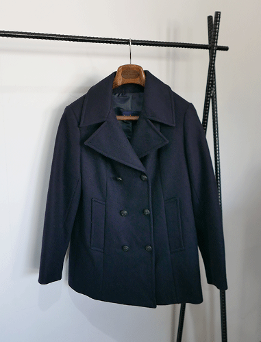 LE MINOR navy wool pea coat MADE IN FRANCE