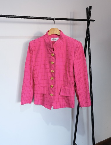 YSL vintage pink collarless jacket
