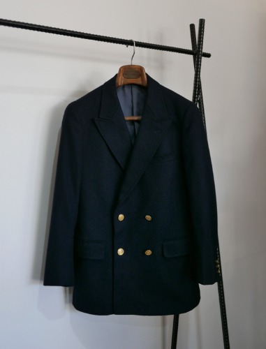 J.PRESS dark navy wool double breasted jacket
