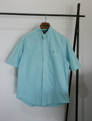POLO RALPH LAUREN cotton oxford button down half shirt
