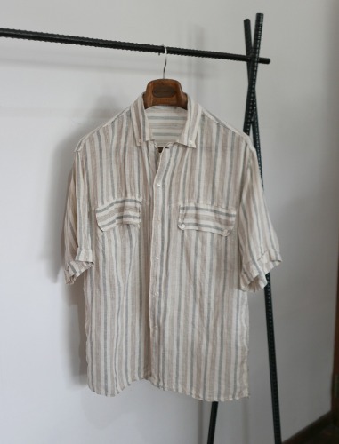 MILA SCHON UOMO linen stripe shirt MADE IN ITALY