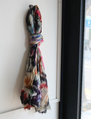 floral pattern wool scarf