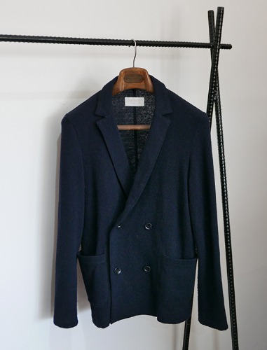 URBAN RESEARCH navy double knit cardigan