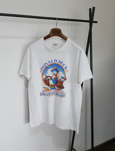 90s DISNEY donald duck printing half t shirts MADE IN USA