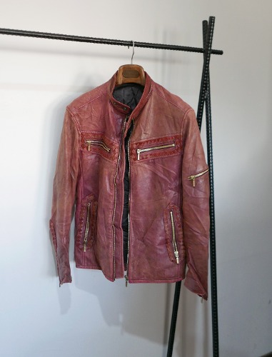 ABAHOUSE cow leather rider jacket