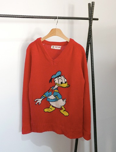 90s micky mouse wool knit